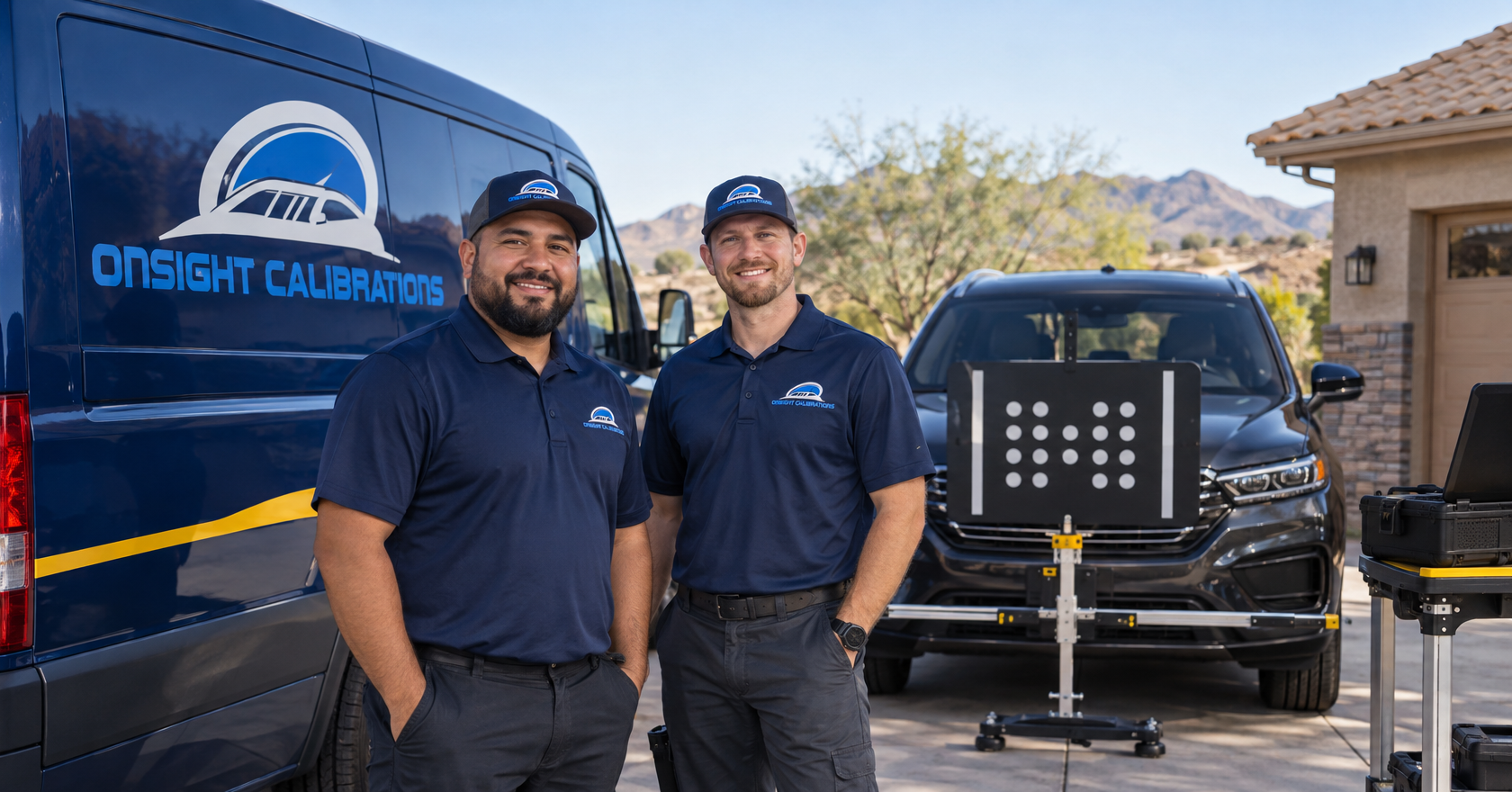 Onsight technicians with their mobile service van